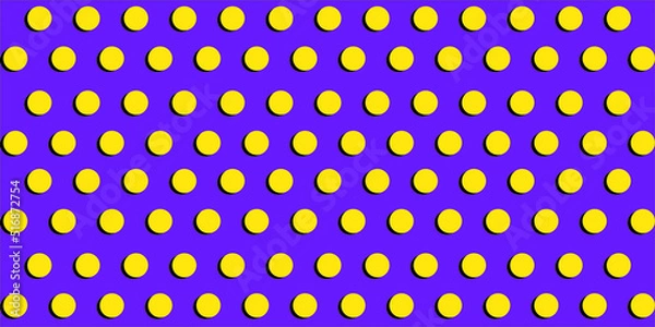 Fototapeta Yellow dot seamless. Purple vector background. Simple pattern.