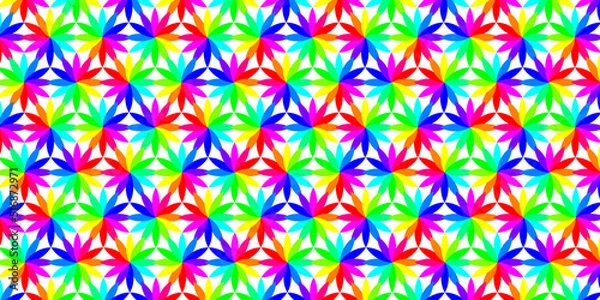 Fototapeta Psychedelic pattern. Colorful geometrical vector. Seamless beach theme. Can be used for textile, background, paper, and others.