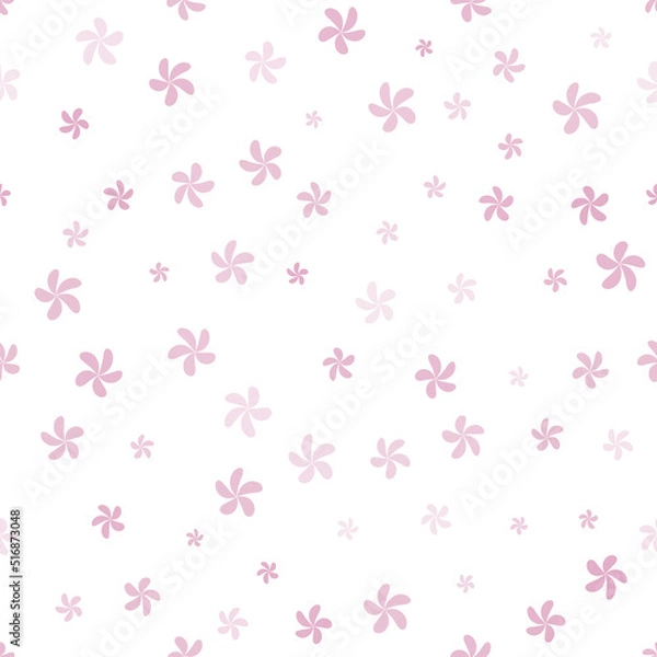 Fototapeta Set of pastel pink floral. Seamless pattern background. For fabric, textile, wrapping paper, poster, banner, card. Vector EPS 8.