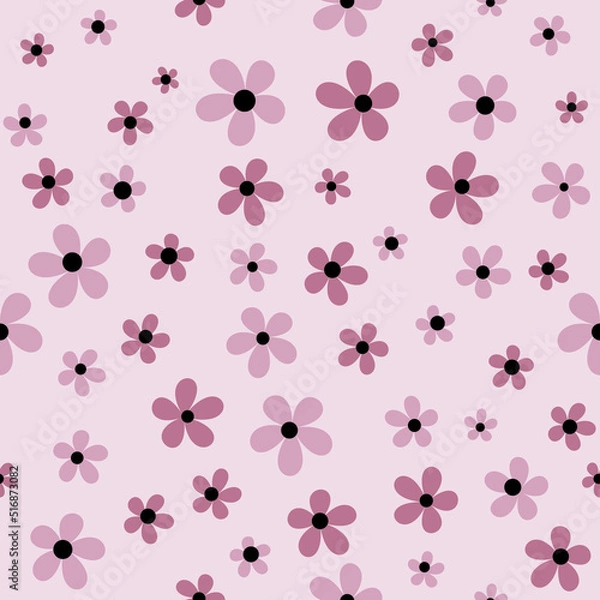 Fototapeta Pink floral background. Seamless pattern. For banner, poster, backdrop, car, wrapping paper, etc. Vector EPS 8.