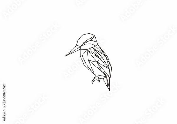Obraz kingfisher bird geometri