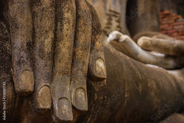 Fototapeta Archaeological and Buddhist sites, historical religious sites, Buddha, temples, ceremonial areas, religious attractions, Buddhist churches, antiques, pagodas, nature and dharma, Buddha statue.