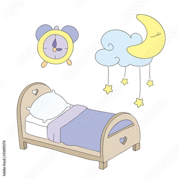 Obraz Night time clip art set