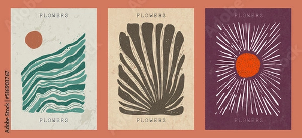 Obraz Modern A4 poster in a modern boho style hand-drawn. Suitable for poster, banner, printing, branding