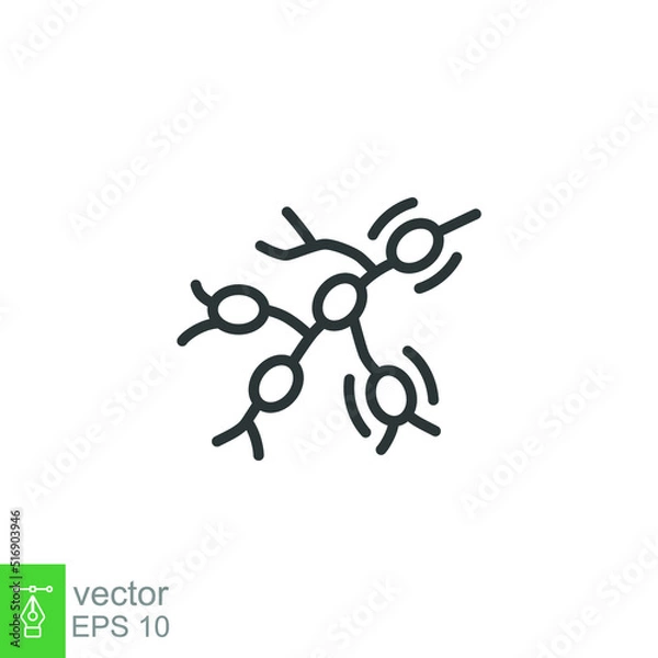 Fototapeta Monkeypox virus symptoms icon. Swollen lymph nodes. Simple outline style symbol. Thin line vector illustration isolated on white background. EPS 10.