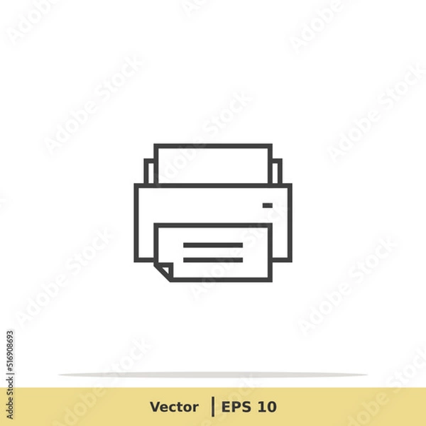 Fototapeta Print Icon. Printer Symbol. Design Logo Template. Vector Icon EPS 10 Pixel Perfect