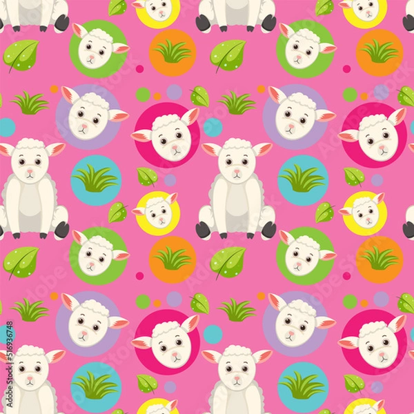 Obraz Cute sheep seamless pattern