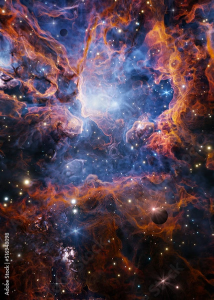 Fototapeta Nebula in outer space, planets and galaxy