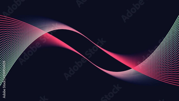 Obraz Abstract Wave pattern vector  and wavy lines design with Gradient color