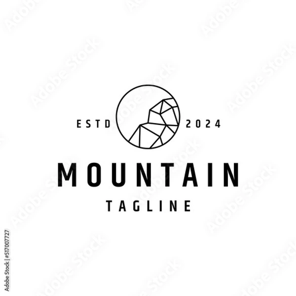 Obraz Mountain geometric logo vector icon design template