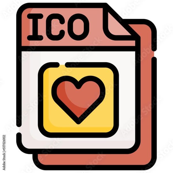 Fototapeta ICO filled outline icon,linear,outline,graphic,illustration