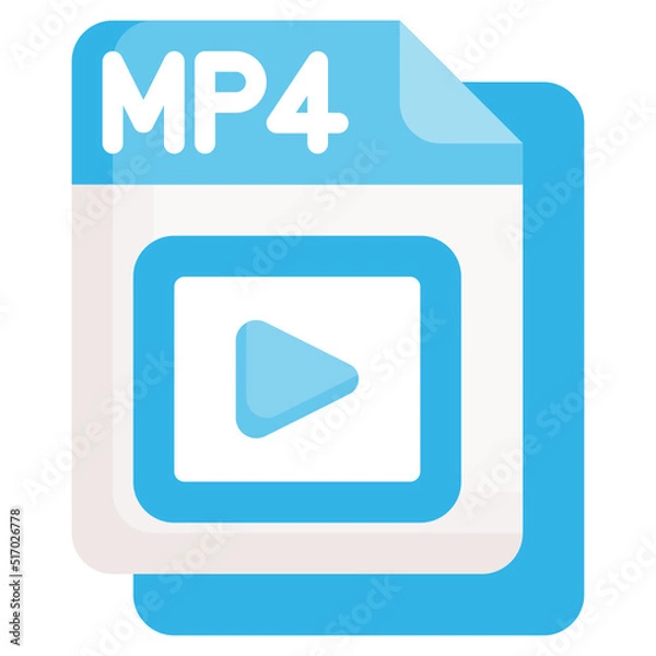 Fototapeta MP4 flat icon,linear,outline,graphic,illustration