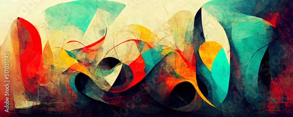 Fototapeta Colorful abstract modern art painting