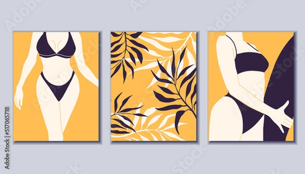 Obraz Bright summer posters. Minimalism. Vector illustration.