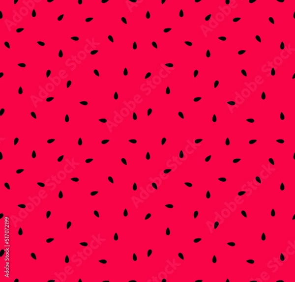 Fototapeta red watermelon seeds vector graphic seamless pattern dotted strawberry seeds red background