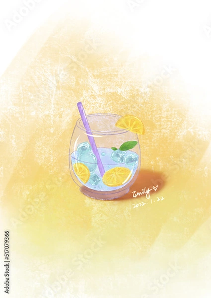 Obraz cocktail with straw