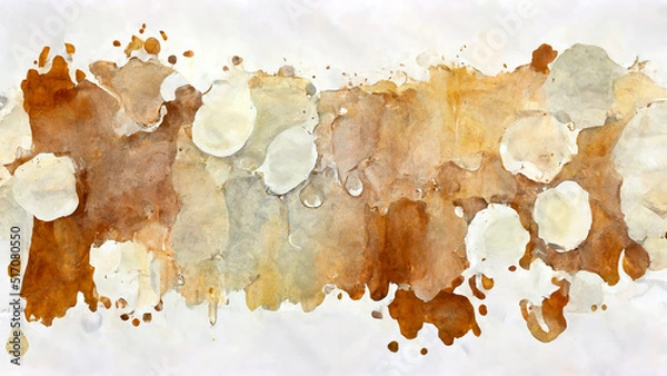 Fototapeta abstract watercolor background texture hand painted graphic resource color water drops burst subtle gray gold brown sand multicolor banner wallpaper scan