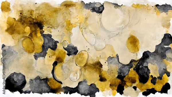 Fototapeta abstract watercolor background texture hand painted graphic resource color water drops burst subtle luxurious luxury gold black grey sand multicolor banner wallpaper scan
