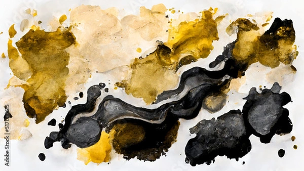 Fototapeta abstract watercolor background texture hand painted graphic resource color water drops burst subtle luxurious luxury gold black grey sand multicolor banner wallpaper scan