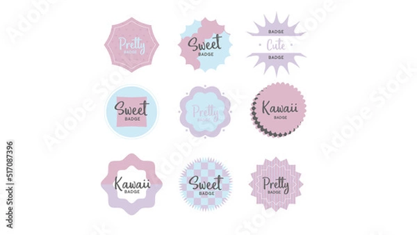 Obraz シンプルで可愛いバッジの素材。ポイントや目立たしたい部分に