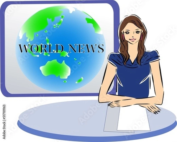 Obraz ニュースを伝える女性　ニュースキャスタ