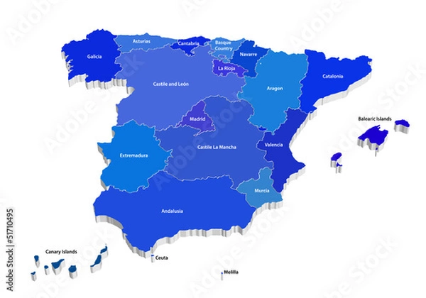 Obraz Vector map of Spain