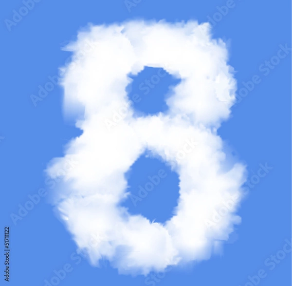 Obraz Number  eight with clouds written numeral.