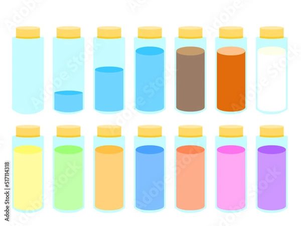 Fototapeta カラフルなドリンクイラストセット