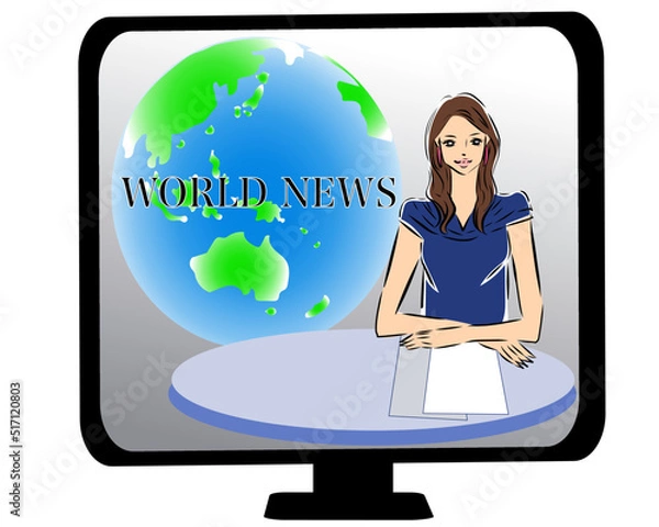 Obraz アナウンサー　ニュースを伝える女性