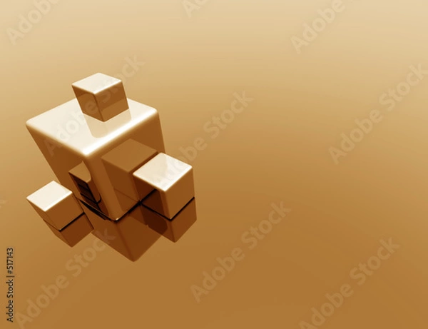 Obraz golden 3d cubes