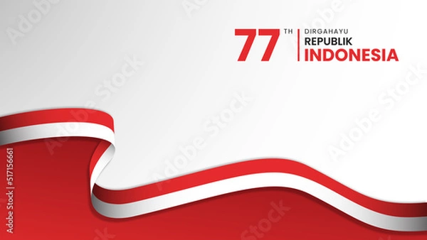 Fototapeta 17 Agustus 77 th Indonesian Independence Day Background Empty Space