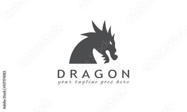 Obraz Dragon head silhouette logo design template