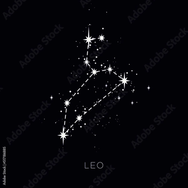 Obraz Star constellation zodiac leo line vector
