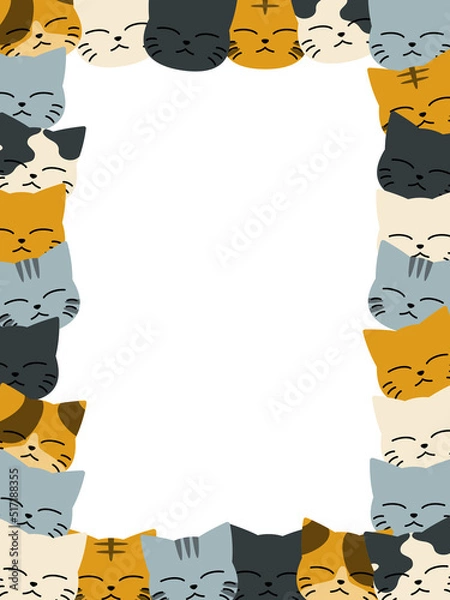 Obraz 猫の顔のフレーム素材（縦向き）