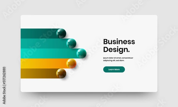 Fototapeta Minimalistic realistic balls company identity illustration. Abstract booklet design vector template.