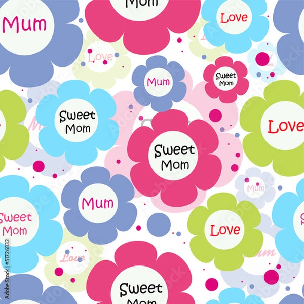Obraz Seamless Patterns for Mothers Day celebration.