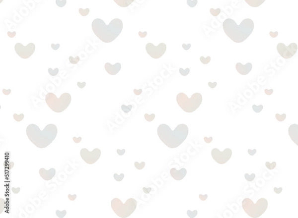 Fototapeta 淡いグラデーションのハートのシームレスパターン