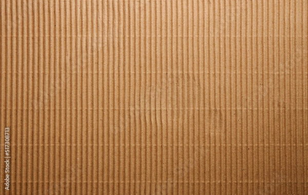 Obraz Craft Striped Corrugated Paper Texture Background. Recycling Material. Closeup shot