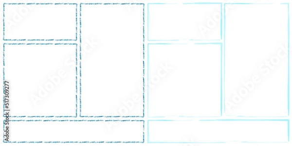 Obraz 水彩風フレーム大きさバリエーションセット（水色）