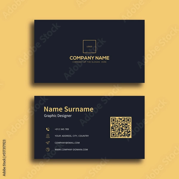 Fototapeta Business card design template, Clean professional business card template, visiting card, business card template.