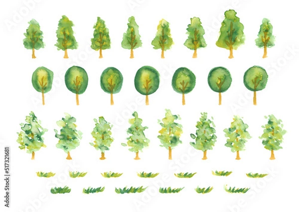 Obraz 水彩で描いたツリー