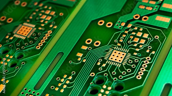 Fototapeta a printed circuit board in green