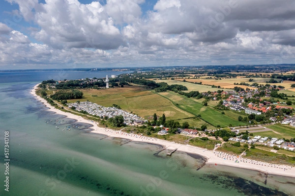 Fototapeta Horchturm bei Pelzerhaken, Alter Fernmeldeturm, Blick auf die Ostseeküste, Campingplatz bei Rettin, Neustadt in Holstein, Schleswig-Holstein, Deutschland