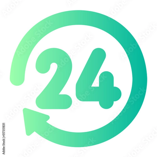 Obraz 24 hours gradient icon