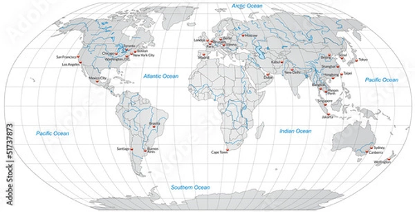 Fototapeta Weltkarte