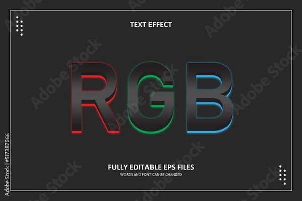 Obraz 3D RGB Neon Text Effect Template Editable	