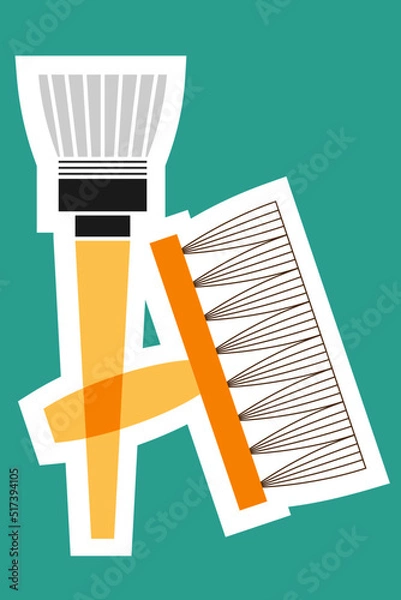 Obraz Two paint brushes - for paint and whitewash