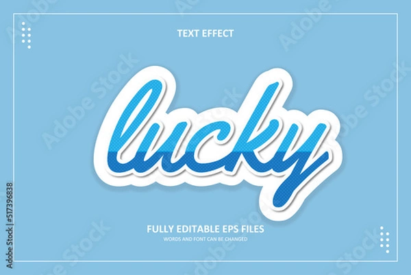Obraz 3D Lucky Sticker Text Effect Template Editable	