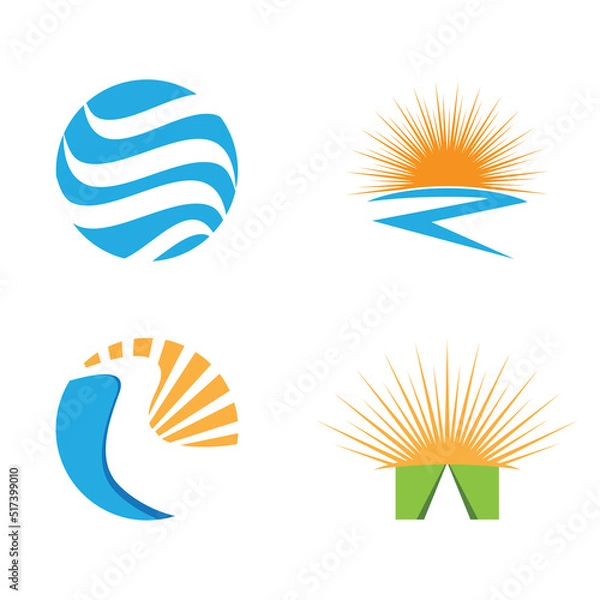 Fototapeta River vector icon illustration logo design