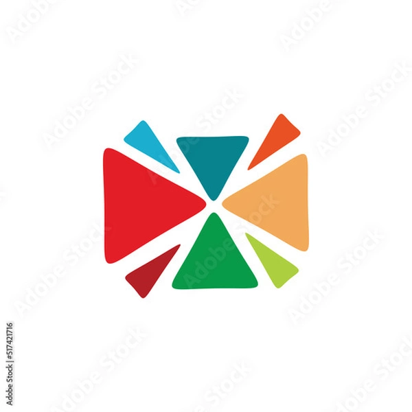 Fototapeta full color triangle pattern logo design
